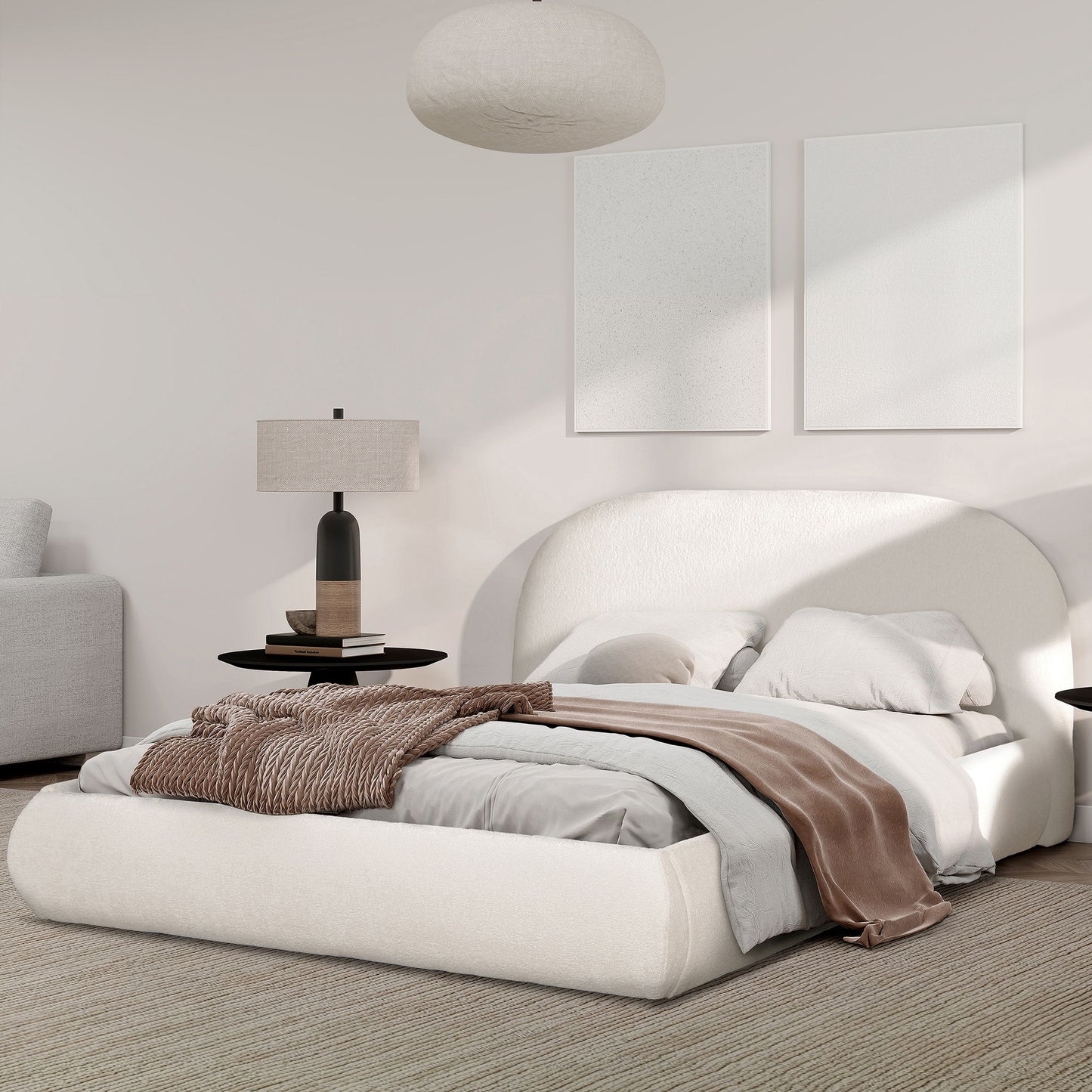 Archie Puffy Grounded - Upholstered Platform Bed - The Sleep Loft - Online Mattress Showroom NYC