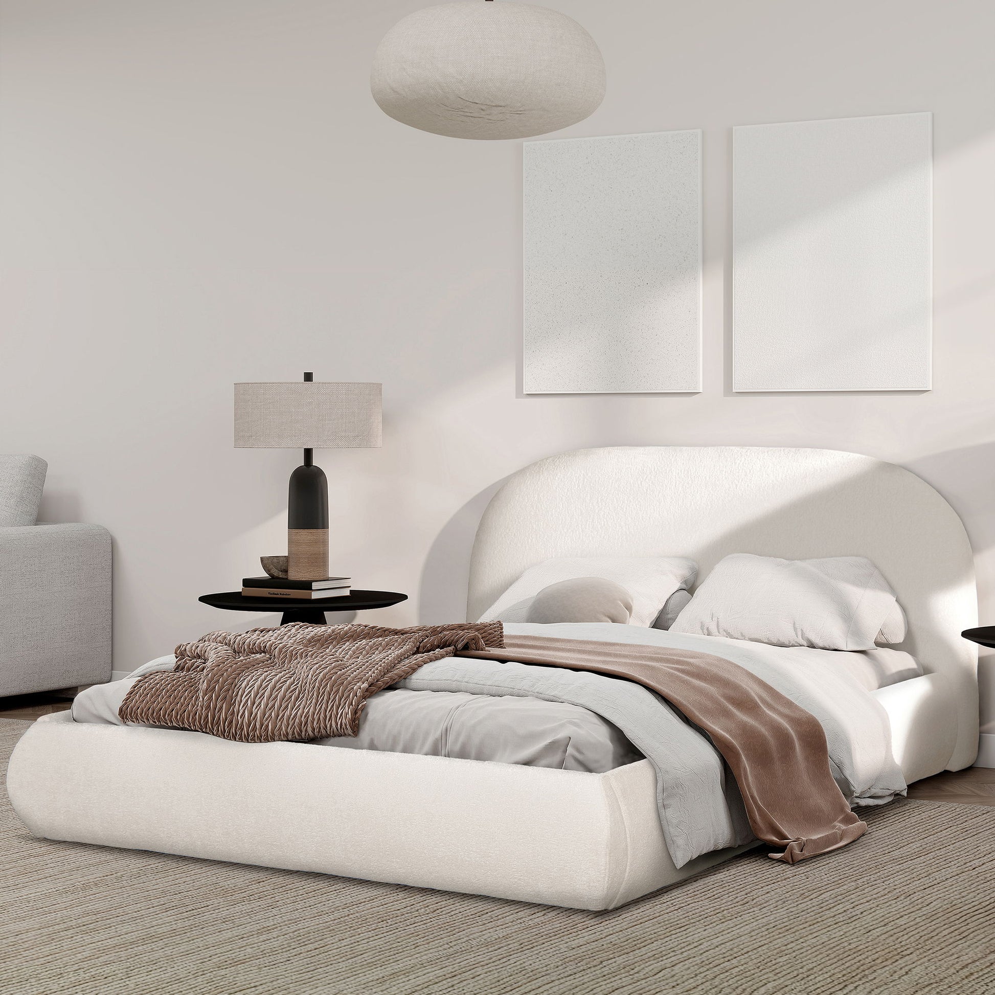 Archie Puffy Grounded - Upholstered Platform Bed - The Sleep Loft - Online Mattress Showroom NYC
