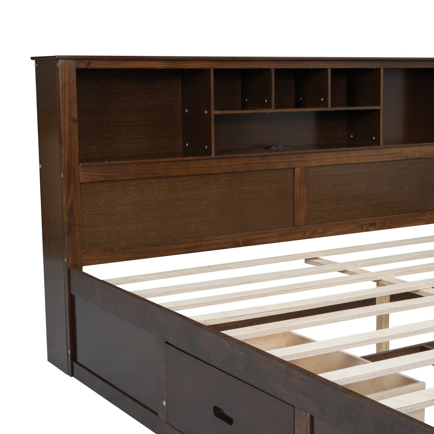 Platform Bed With Multi Storage Headboard, USB And Drawers - The Sleep Loft - Online Mattress Showroom NYC