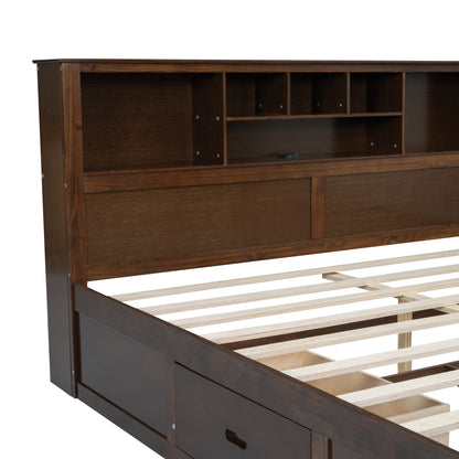 Platform Bed With Multi Storage Headboard, USB And Drawers - The Sleep Loft - Online Mattress Showroom NYC