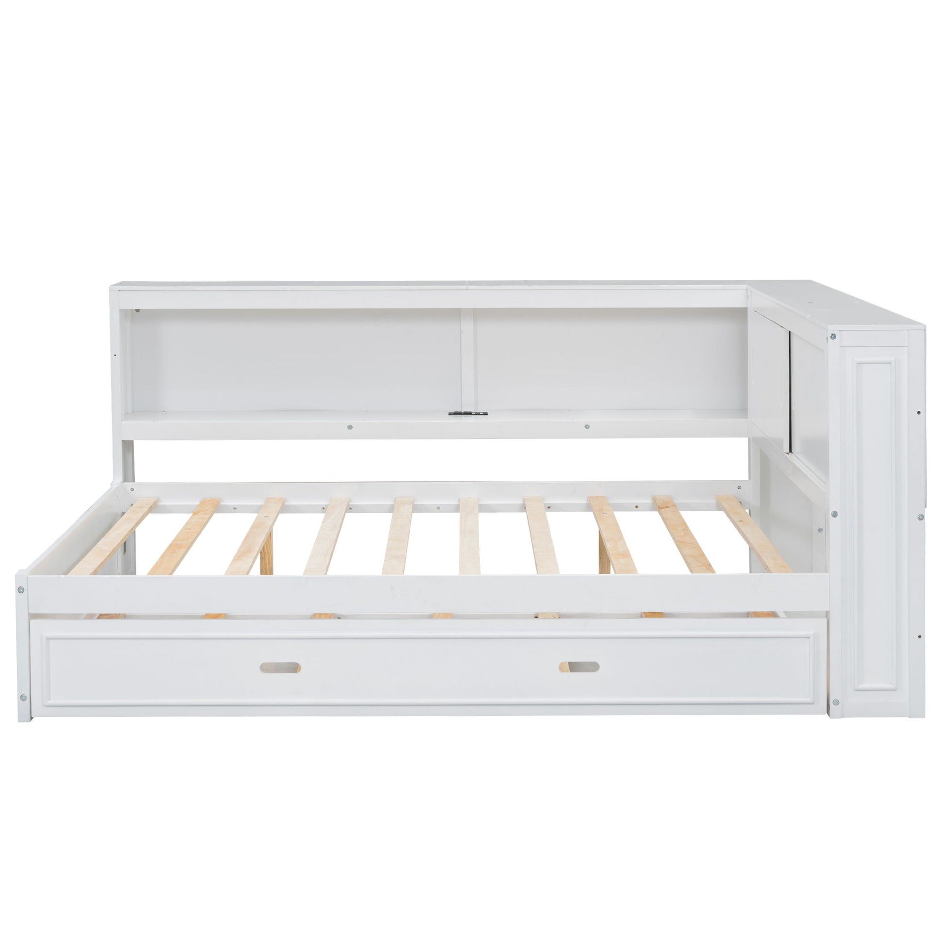 Daybed With Storage Shelves, LED, USB, And Trundle - The Sleep Loft - Online Mattress Showroom NYC