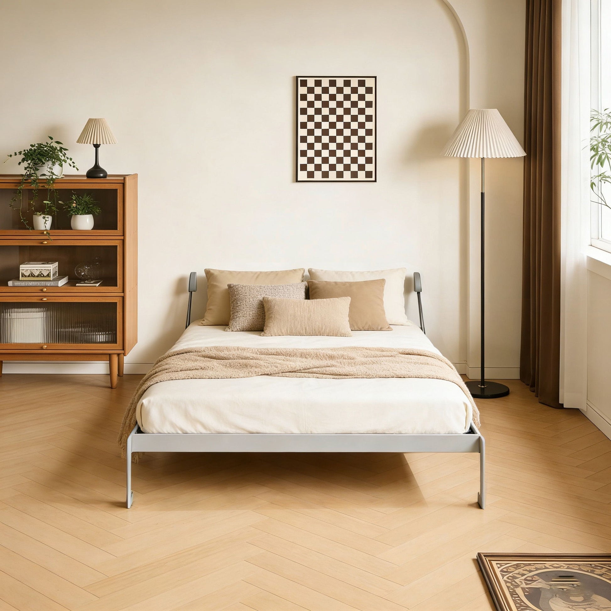 Queen Size Vertical Murphy Wall Cabinet Folding Bed With Automatic Legs - Gray - The Sleep Loft - Online Mattress Showroom NYC