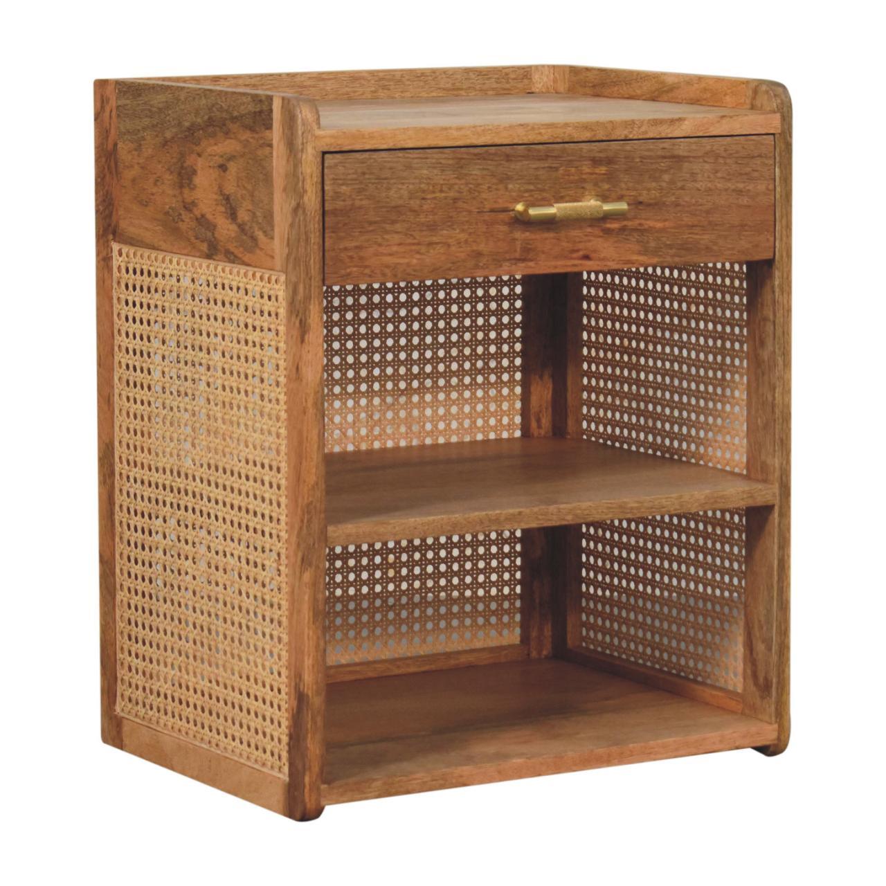 Larissa - T Bar Open Bedside Table - Oak - The Sleep Loft - Online Mattress Showroom NYC