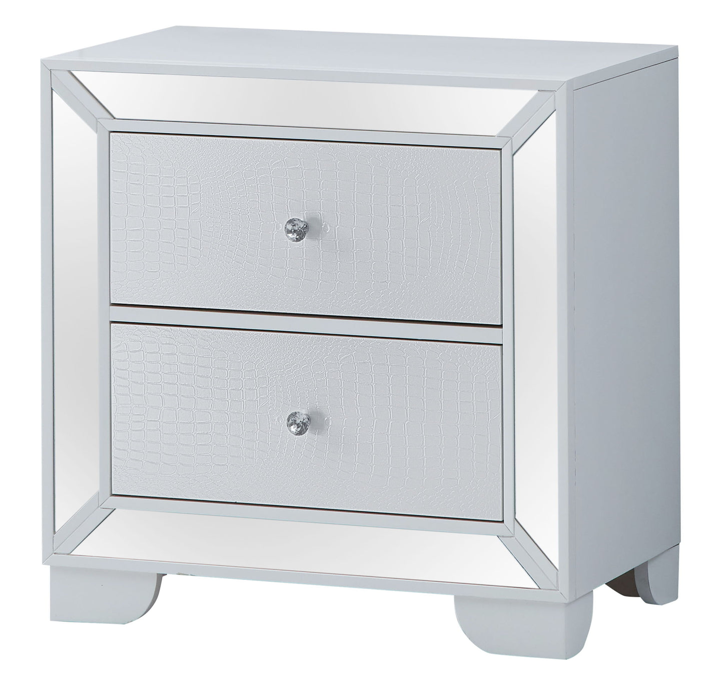 Contemporary Nightstand - Silver Champagne - Particle Board - The Sleep Loft - Online Mattress Showroom NYC