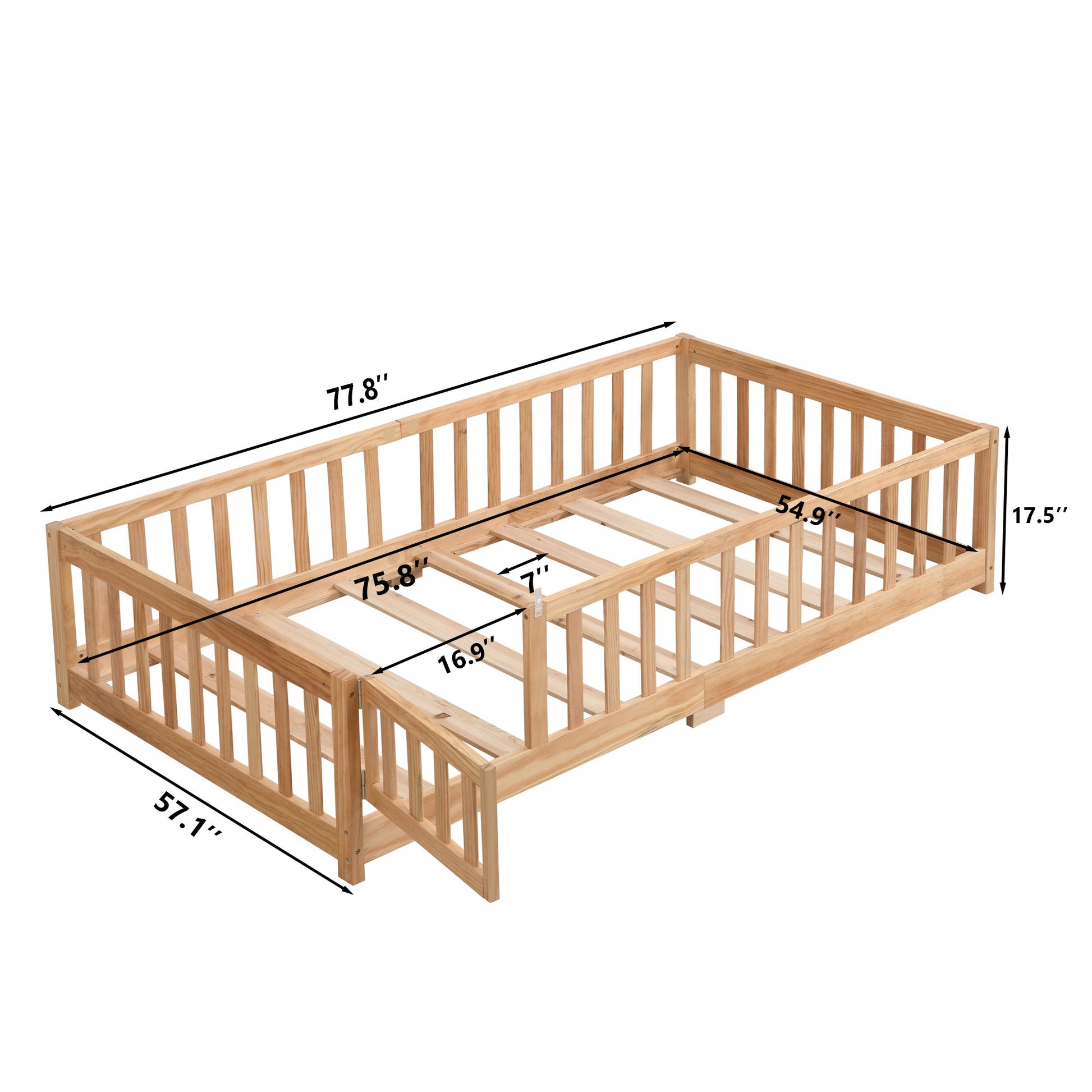 Solid Floor Bed With Door And Fence For Children - The Sleep Loft - Online Mattress Showroom NYC