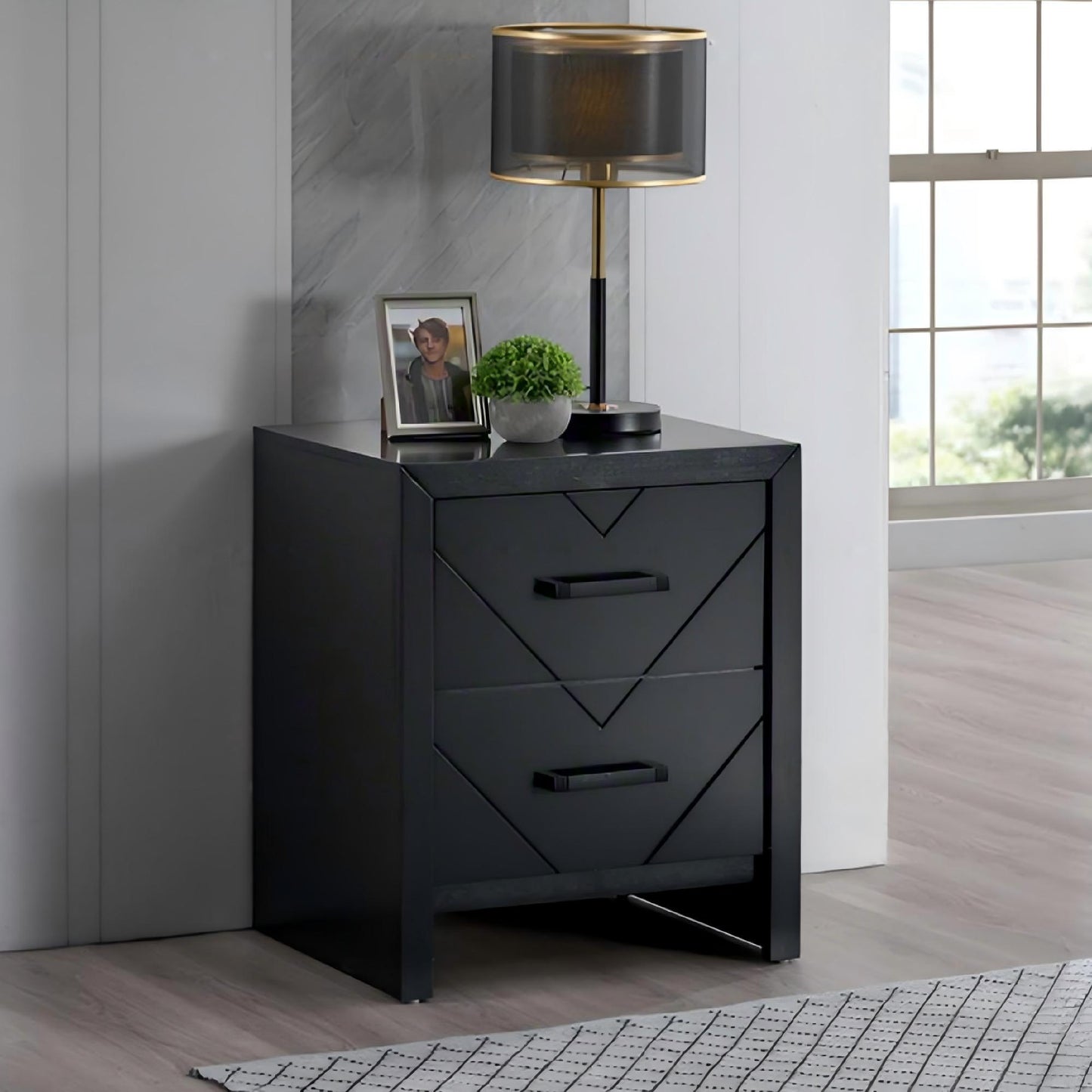 Morris - 2 Drawers Nightstand - The Sleep Loft - Online Mattress Showroom NYC