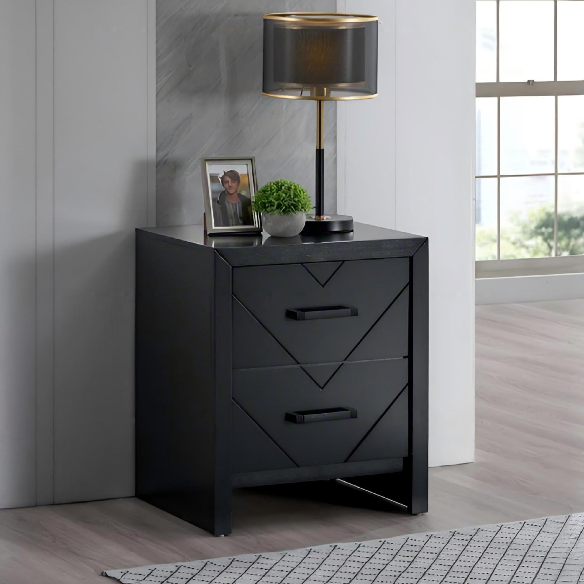 Morris - 2 Drawers Nightstand - The Sleep Loft - Online Mattress Showroom NYC