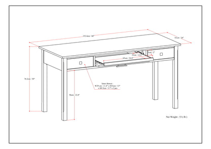Avalon - Large Desk - Tobacco Brown - The Sleep Loft - Online Mattress Showroom NYC