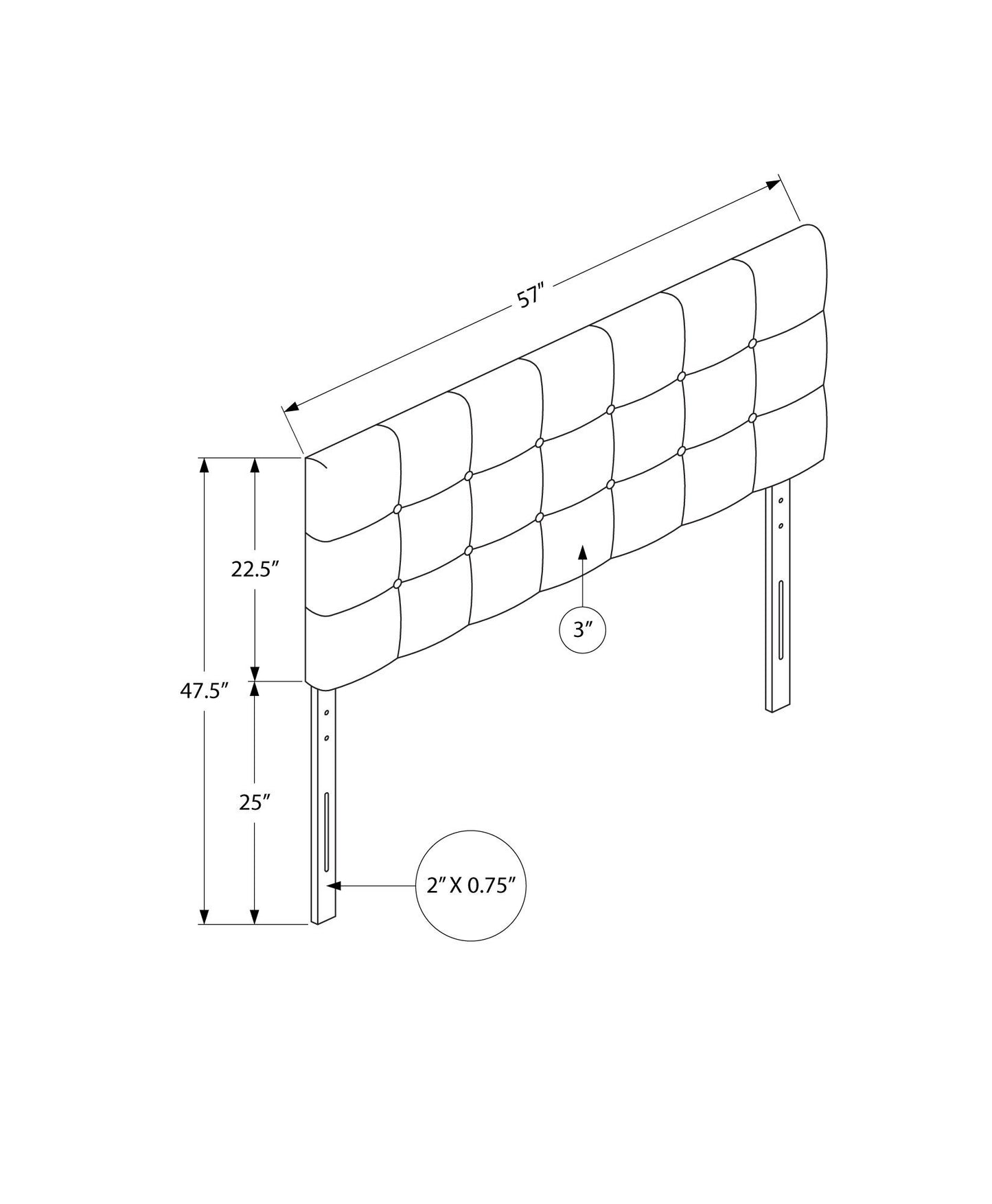 Full Size Bed Headboard Only, Upholstered, Transitional - Gray - The Sleep Loft - Online Mattress Showroom NYC