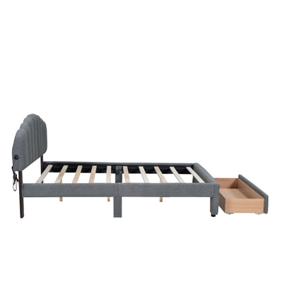 Upholstered Platform Bed With Drawer - The Sleep Loft - Online Mattress Showroom NYC