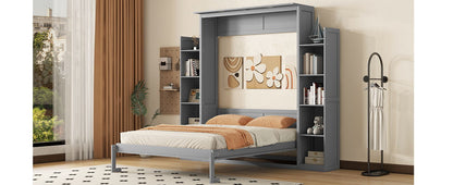 Wall Murphy Bed With Shelves And LED Lights - The Sleep Loft - Online Mattress Showroom NYC