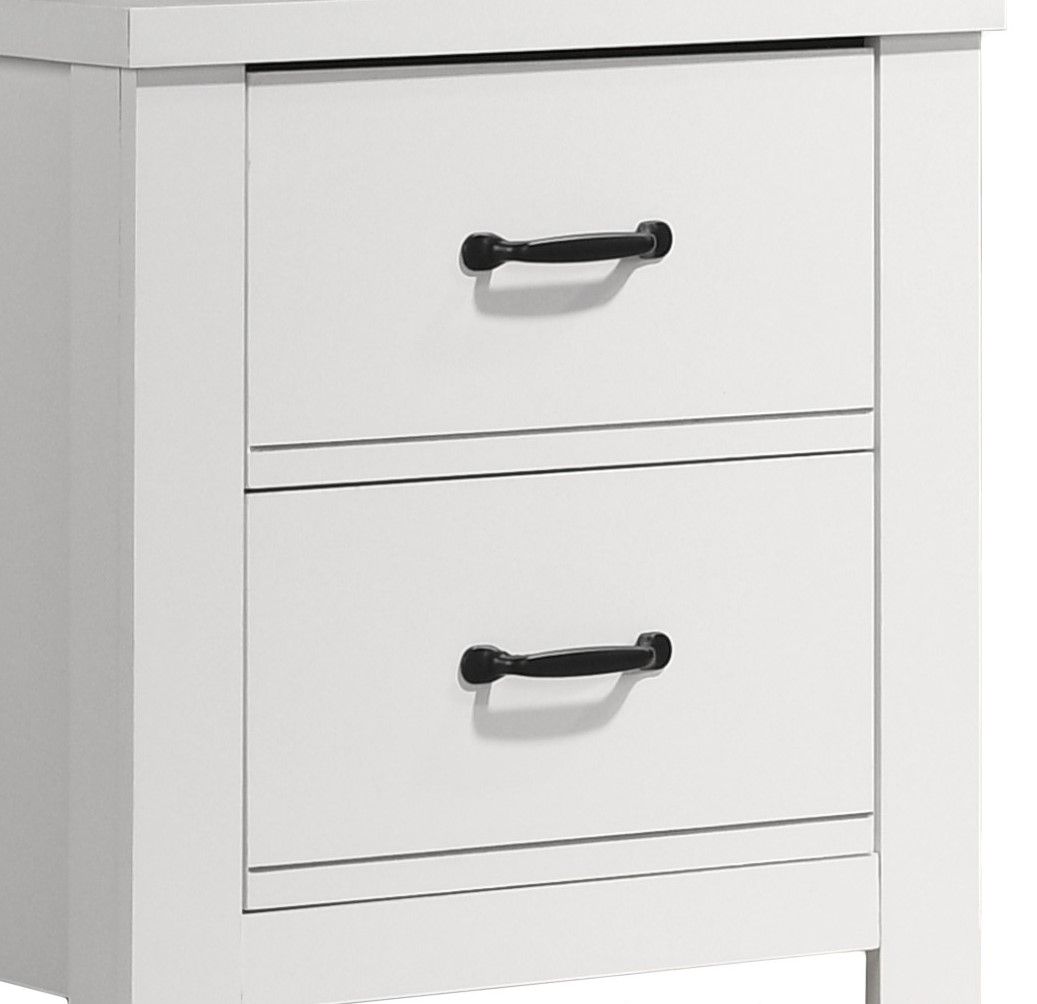Cassini - 2 Drawer Nightstand Bedside Table - White - The Sleep Loft - Online Mattress Showroom NYC
