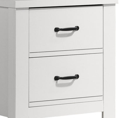 Cassini - 2 Drawer Nightstand Bedside Table - White - The Sleep Loft - Online Mattress Showroom NYC