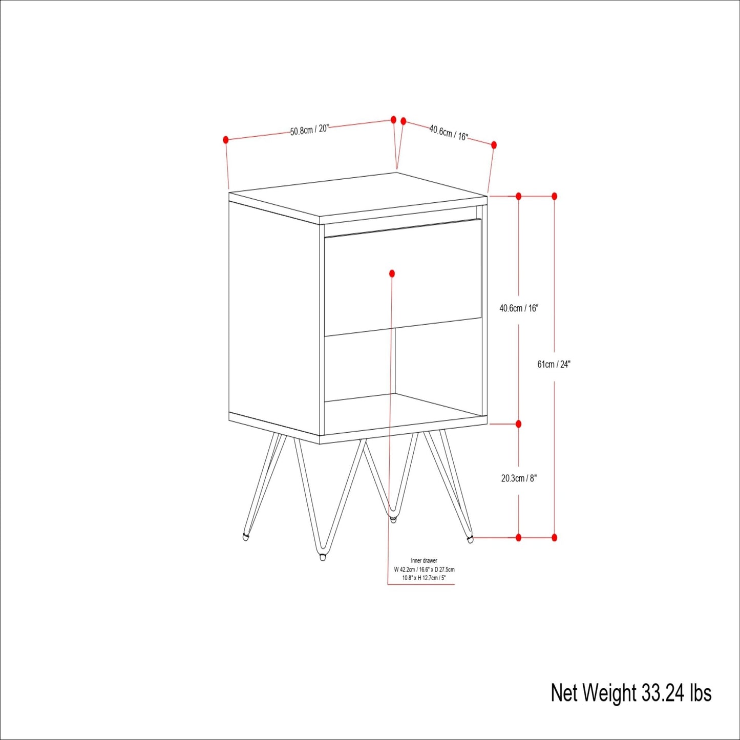 Hunter - Nightstand - Natural - The Sleep Loft - Online Mattress Showroom NYC