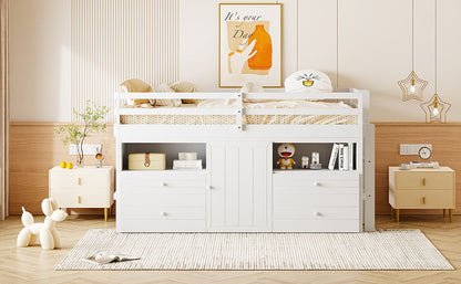 Loft Bed With 4 Drawers, Underneath Cabinet And Shelves - The Sleep Loft - Online Mattress Showroom NYC