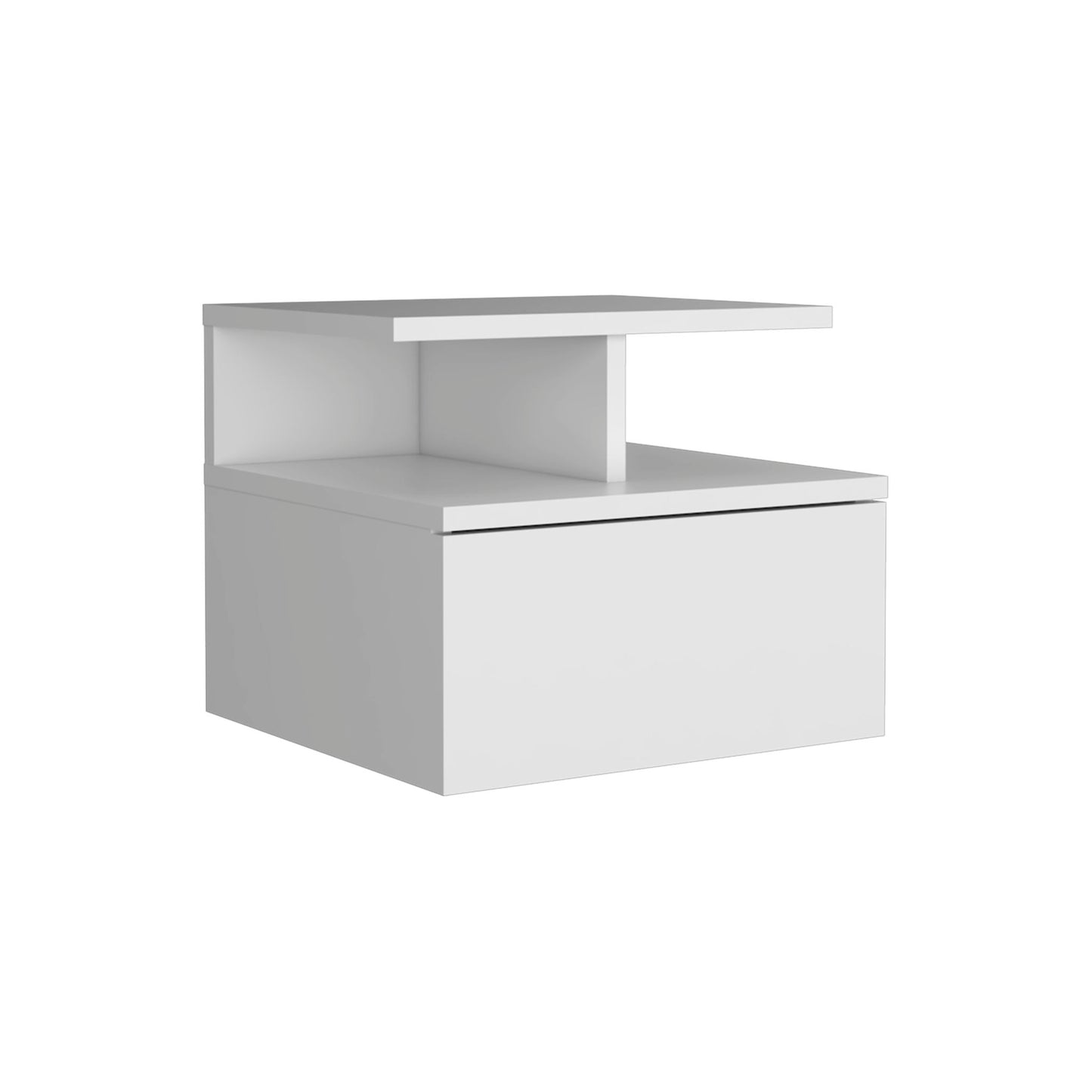 Flopini - Floating Nightstand With 1 Drawer, Compact Size - White - The Sleep Loft - Online Mattress Showroom NYC
