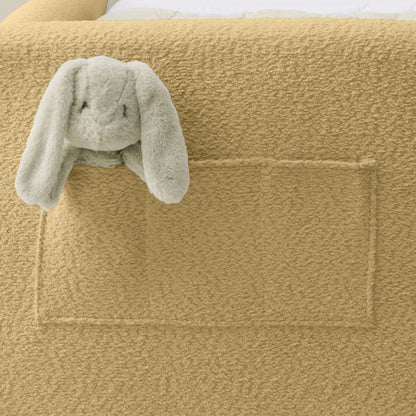Cute Rabbit Ear Upholstered Platform Bed Frame With Safety Rail - The Sleep Loft - Online Mattress Showroom NYC