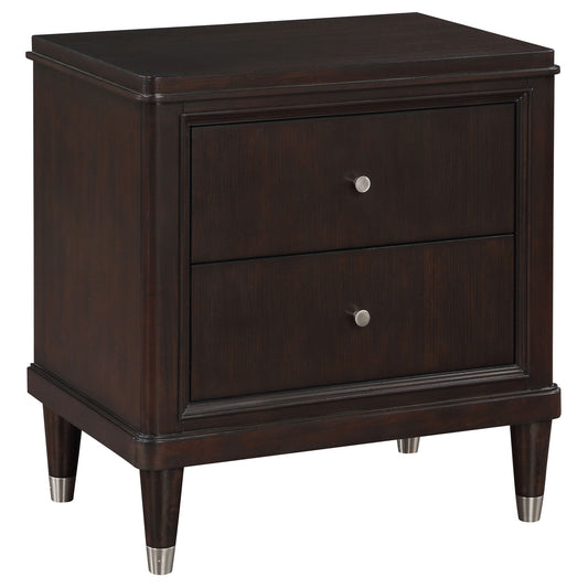 Niguel - 2 Drawer Nightstand With Felt Lined Top Drawer - Brown - The Sleep Loft - Online Mattress Showroom NYC