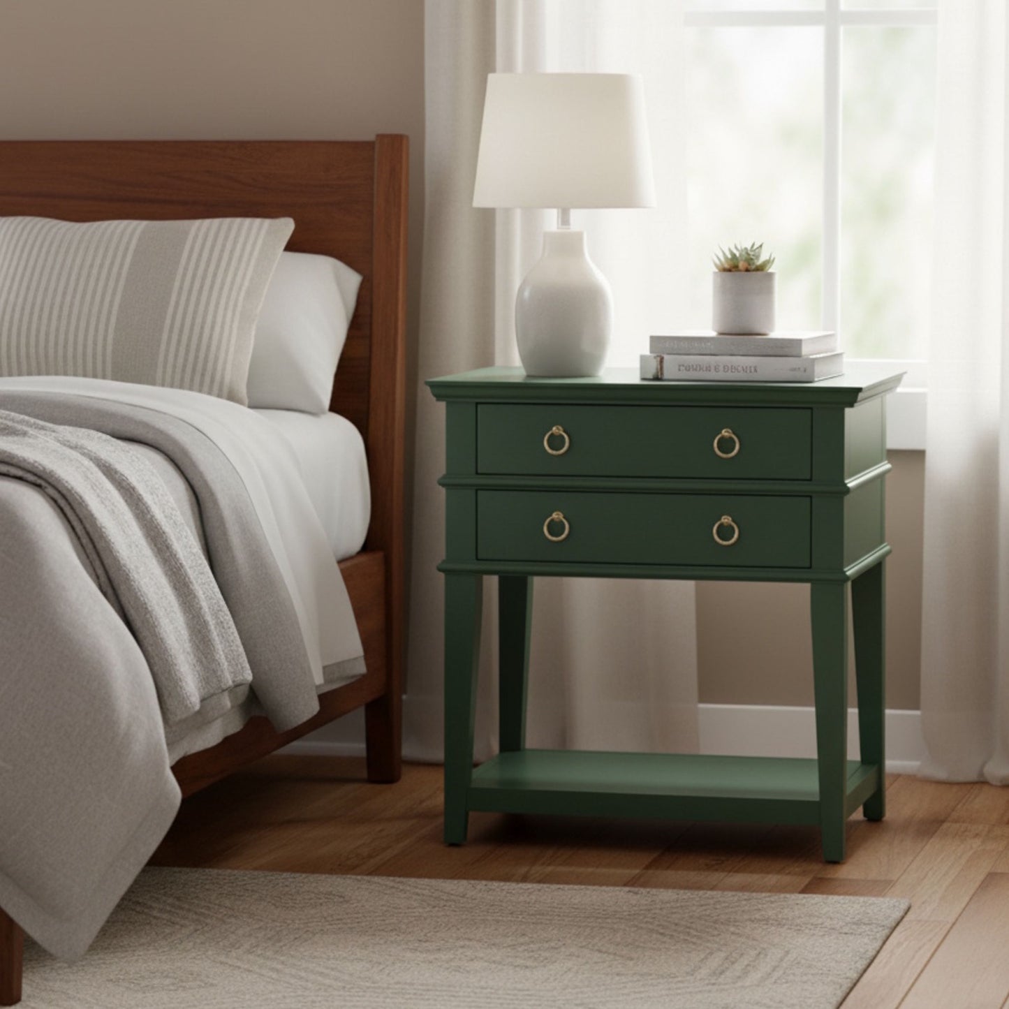 Carmona - 2 Drawer Tray Top Nightstand Pulls - The Sleep Loft - Online Mattress Showroom NYC