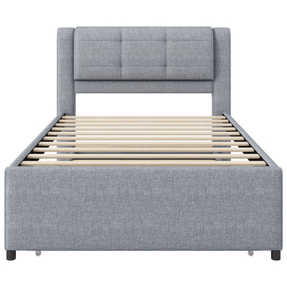 Upholstered Platform Bed With Multifunctional Trundle