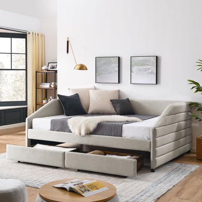 Elegant Daybed With Trundle Upholstered Tufted Sofa Bed - The Sleep Loft - Online Mattress Showroom NYC
