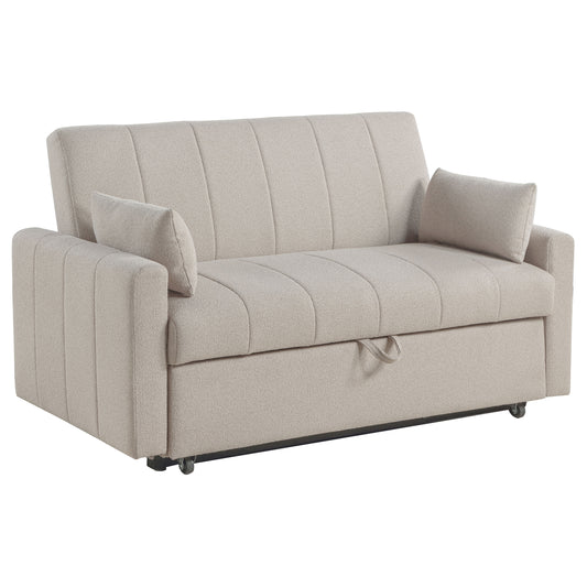 Portland Boucle Upholstered Sleeper Sofa Bed Latte - The Sleep Loft - Online Mattress Showroom NYC