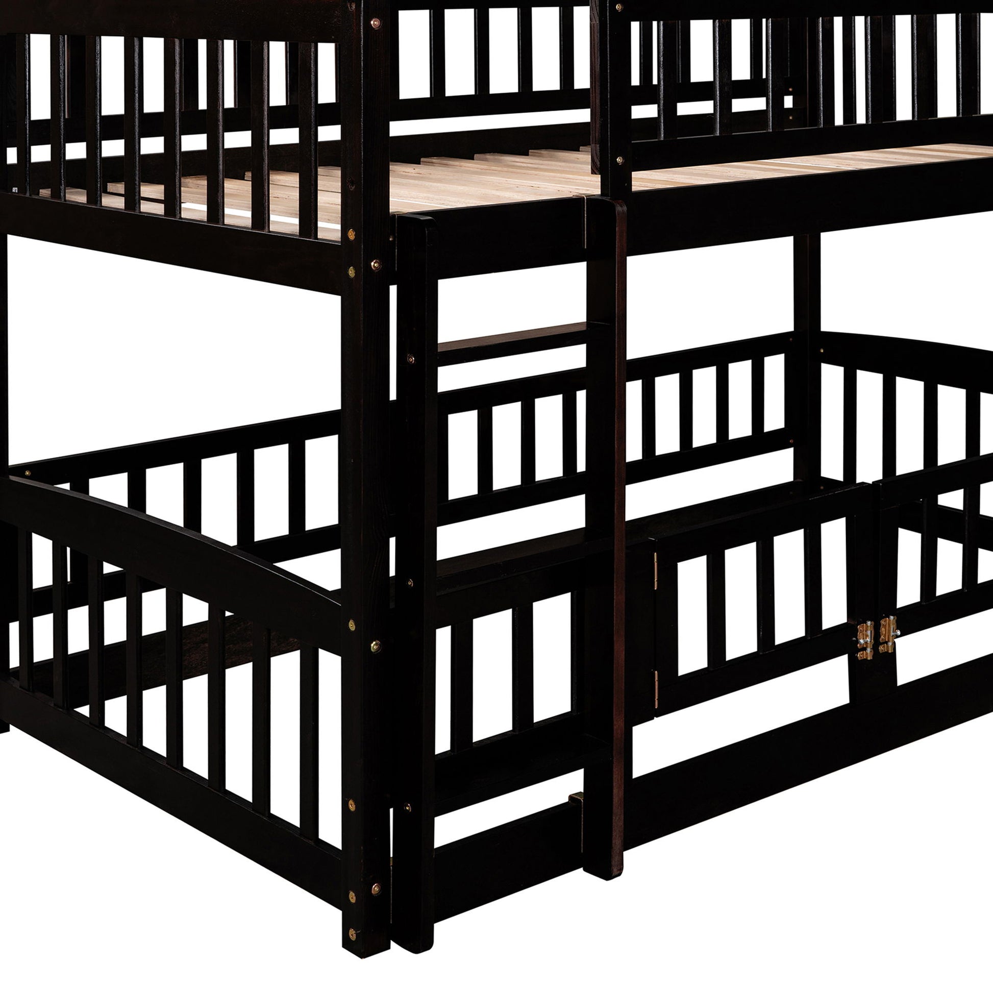 Low Bunk Bed With Slide, Fence And Ladder - The Sleep Loft - Online Mattress Showroom NYC