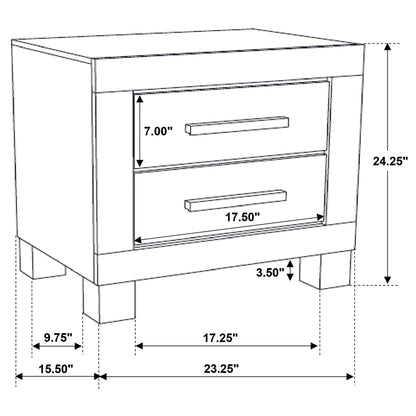2 Drawer Nightstand - Brown Wood - The Sleep Loft - Online Mattress Showroom NYC