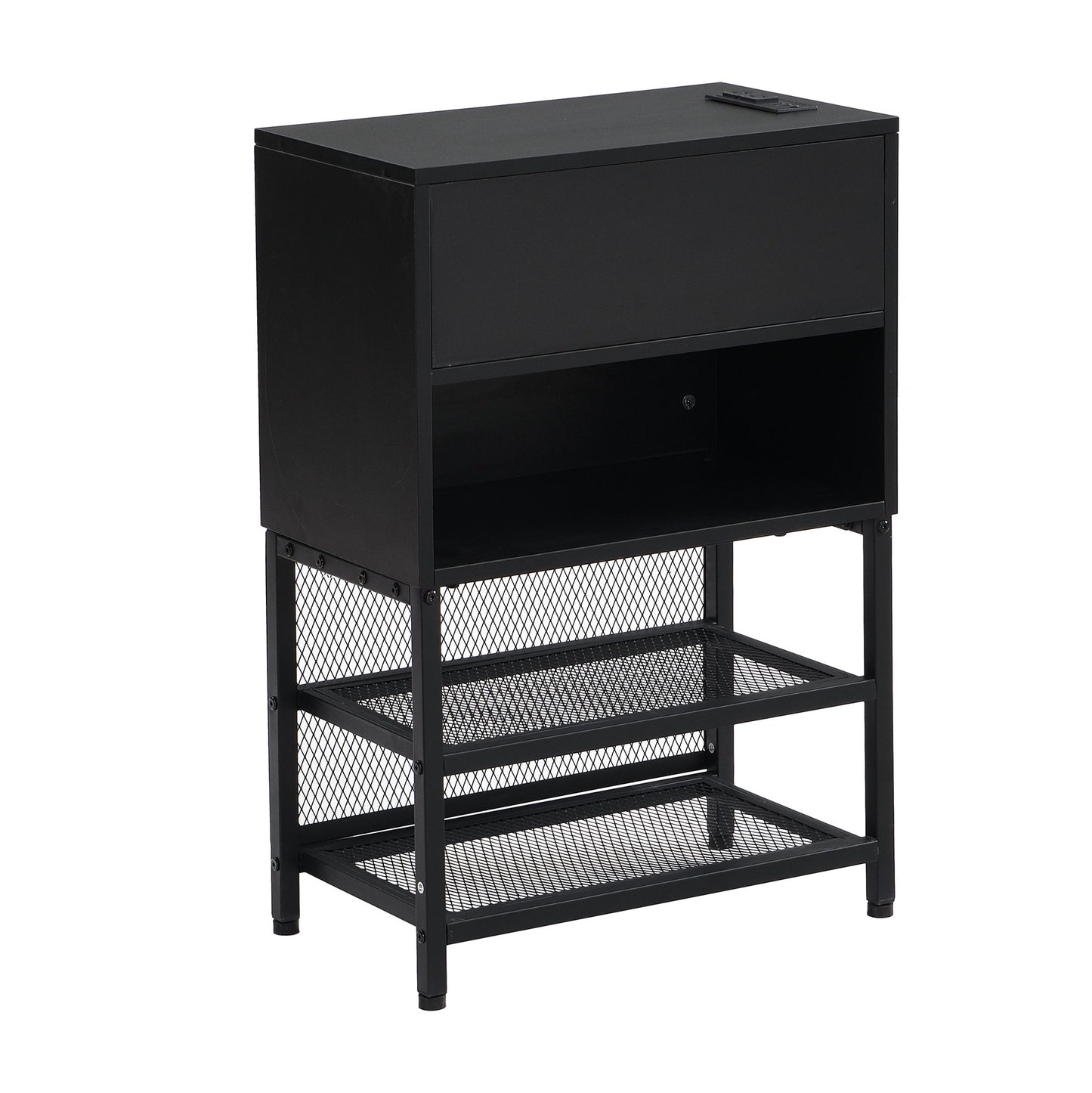 Platform Bed With 2 Tier Storage Shelves, Storage Cabinet - The Sleep Loft - Online Mattress Showroom NYC