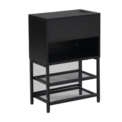 Platform Bed With 2 Tier Storage Shelves, Storage Cabinet - The Sleep Loft - Online Mattress Showroom NYC