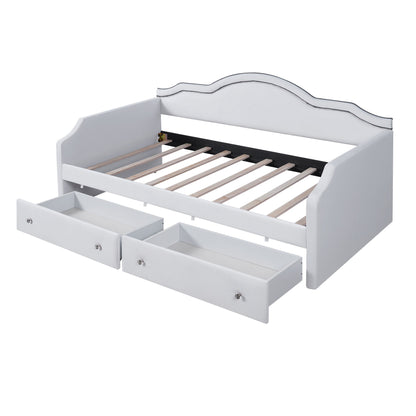 Upholstered Daybed With LED Lights And 2 Drawersme - The Sleep Loft - Online Mattress Showroom NYC