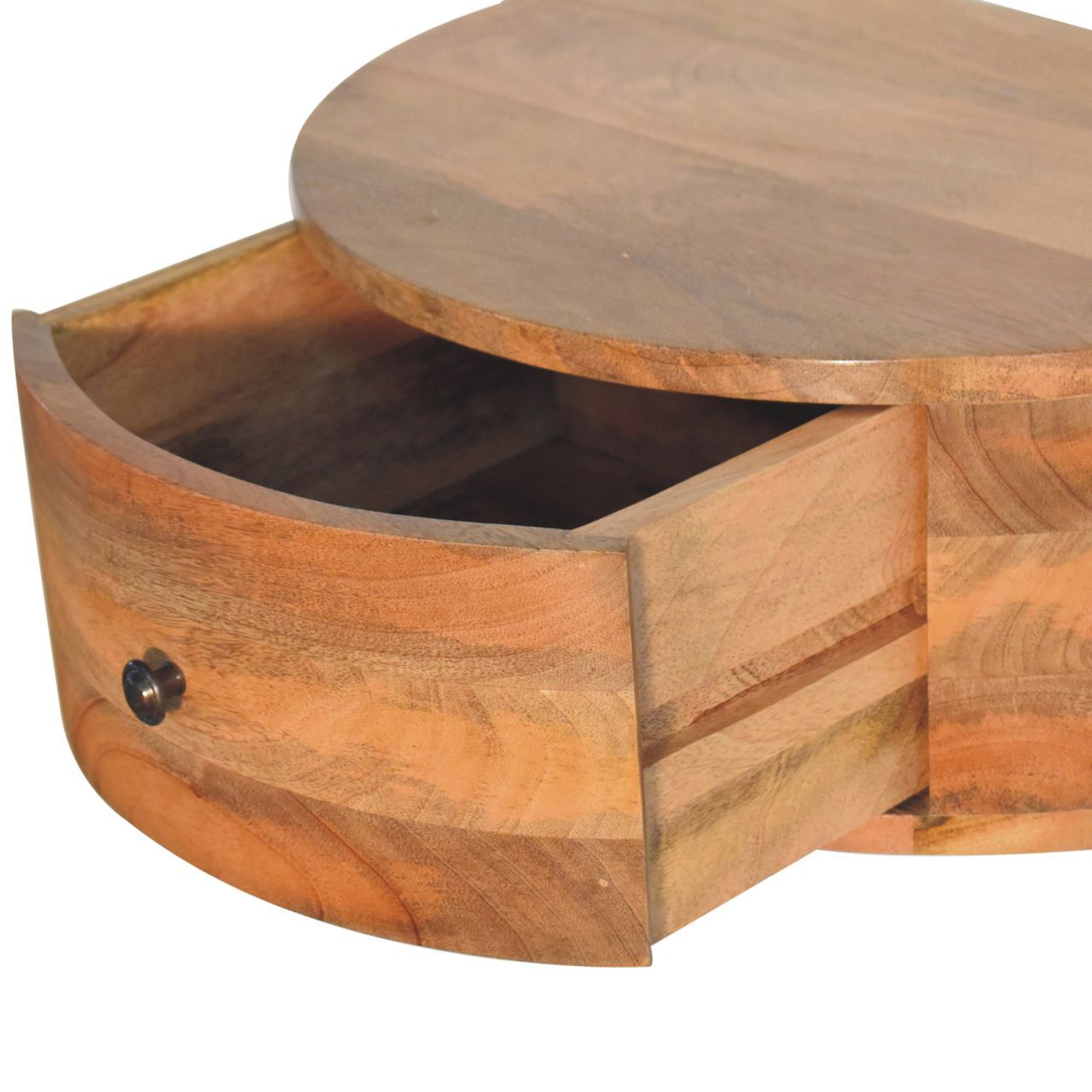 Large Wall Mounted Rounded Bedside Table - Beige - The Sleep Loft - Online Mattress Showroom NYC