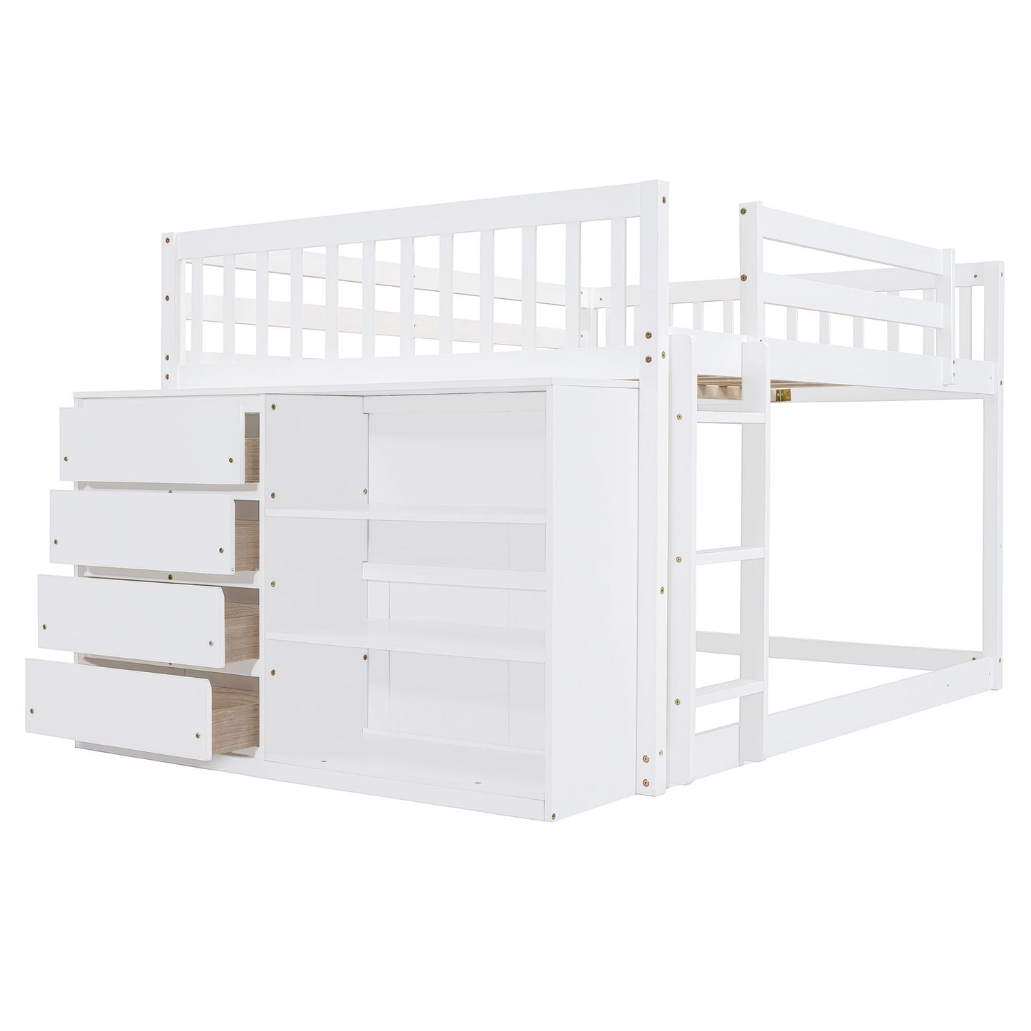 Bunk Bed With 4 Drawers And 3 Shelves - The Sleep Loft - Online Mattress Showroom NYC