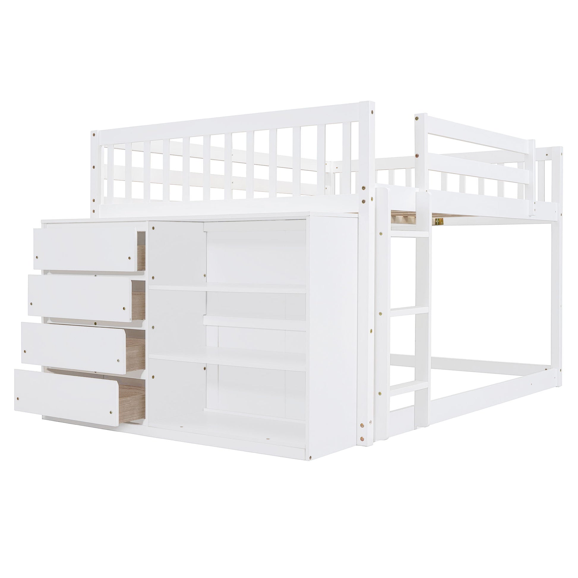 Bunk Bed With 4 Drawers And 3 Shelves - The Sleep Loft - Online Mattress Showroom NYC