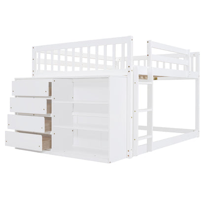 Bunk Bed With 4 Drawers And 3 Shelves - The Sleep Loft - Online Mattress Showroom NYC
