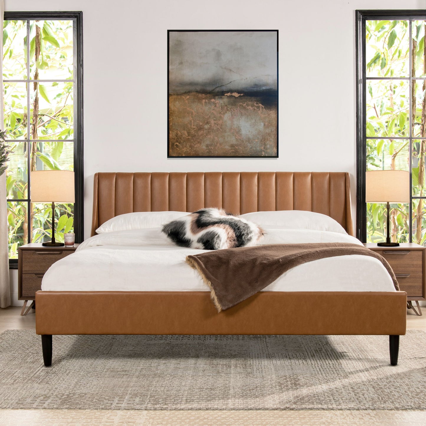 Aspen - Vertical Tufted Modern Headboard Platform Bed Set - The Sleep Loft - Online Mattress Showroom NYC