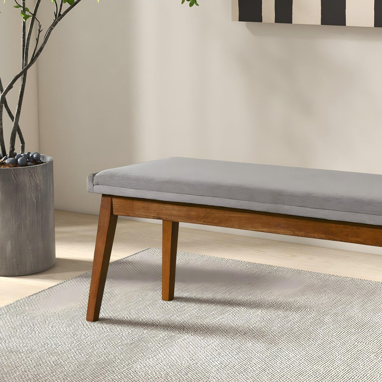 Warren - Bench - Ash Gray - The Sleep Loft - Online Mattress Showroom NYC