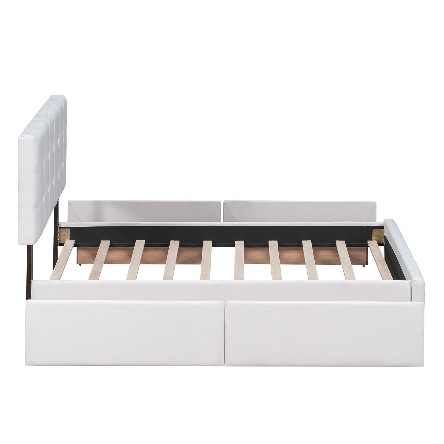 Upholstered Platform Bed With Classic Headboard And Drawers, No Box Spring Needed - The Sleep Loft - Online Mattress Showroom NYC