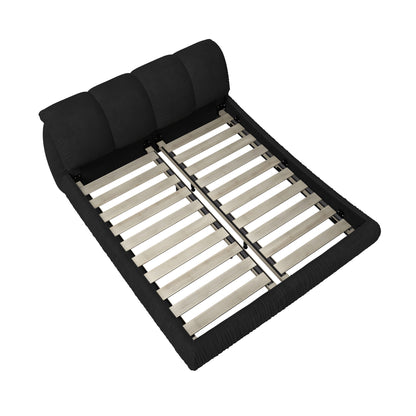 Luxury Upholstered Platform Bed With Oversized Padded Backrest And Solid Wood Frame - The Sleep Loft - Online Mattress Showroom NYC