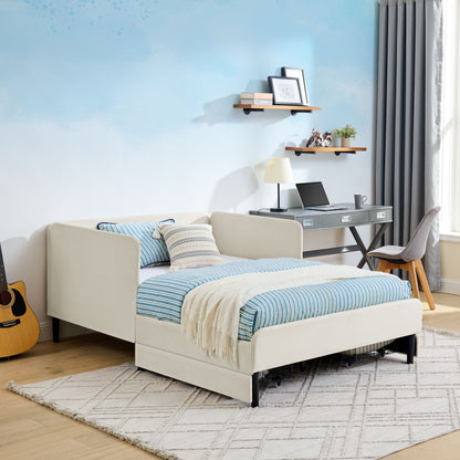 Upholstered Platform Bed Frame With 2 Storage Drawers And Adjustable Sofa Bed - The Sleep Loft - Online Mattress Showroom NYC