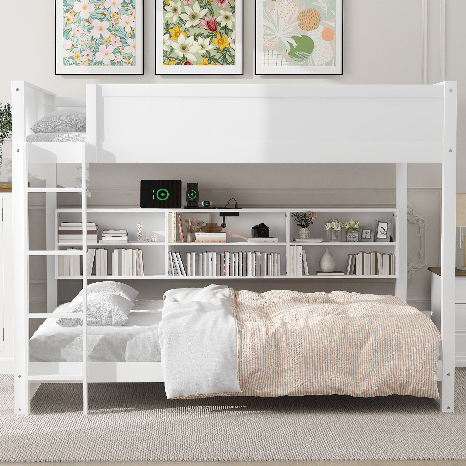 Bunk Bed With Storage Cabinets And USB Ports - The Sleep Loft - Online Mattress Showroom NYC