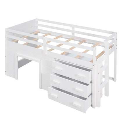 Loft Bed With Cabinet And Shelf - The Sleep Loft - Online Mattress Showroom NYC