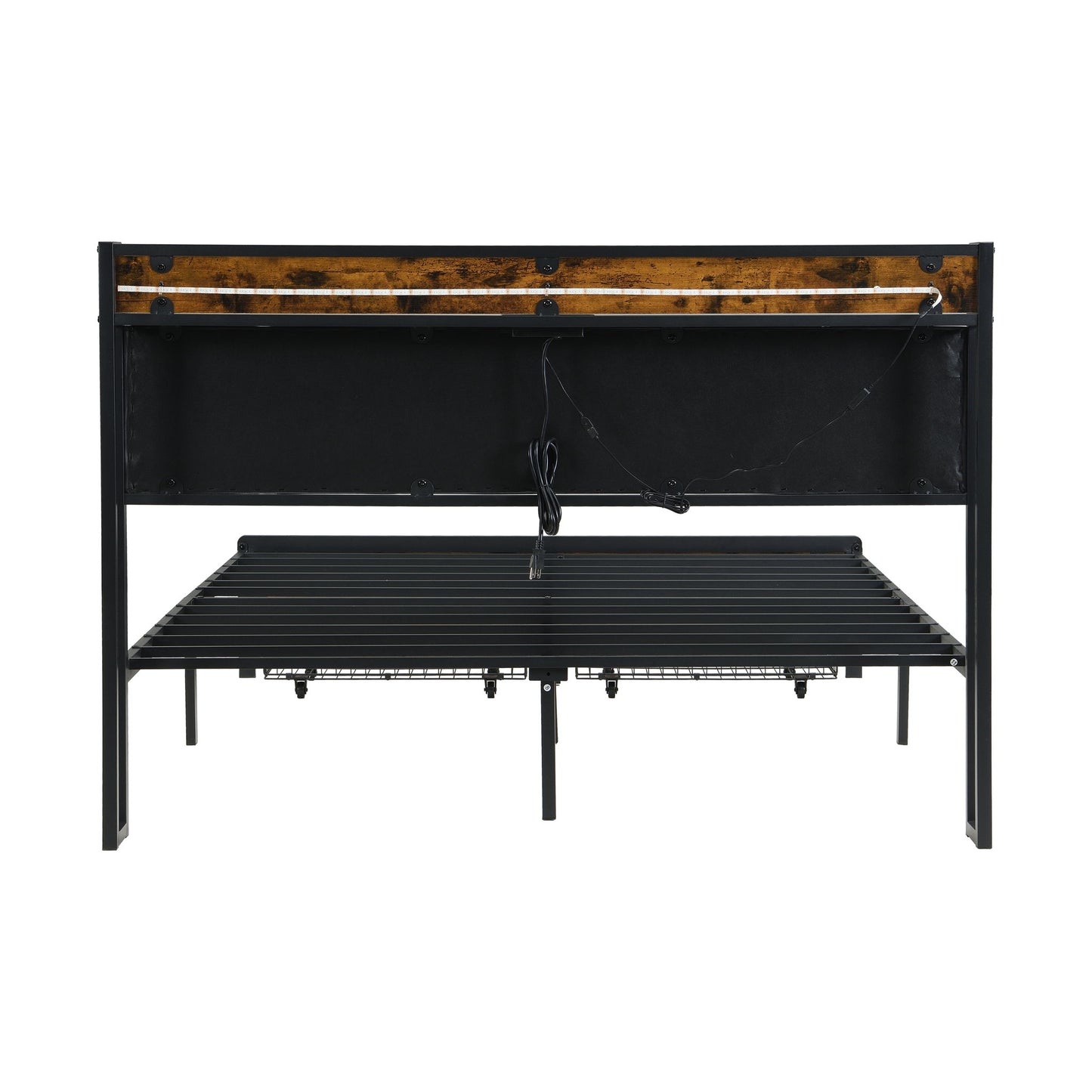 Modern Bed Frame With LED Lights, Upholstered Headboard, USB Charging - The Sleep Loft - Online Mattress Showroom NYC