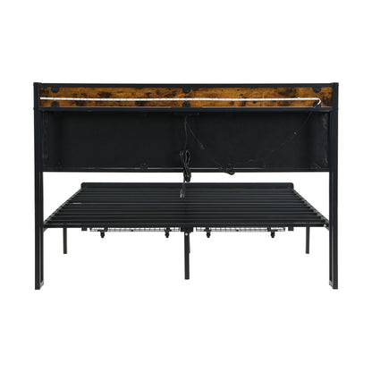 Modern Bed Frame With LED Lights, Upholstered Headboard, USB Charging - The Sleep Loft - Online Mattress Showroom NYC