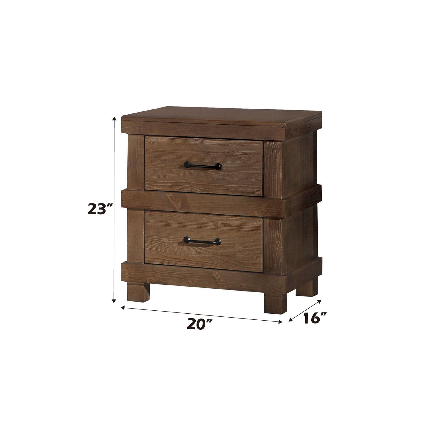 Adams - Antique Nightstand - Oak - The Sleep Loft - Online Mattress Showroom NYC