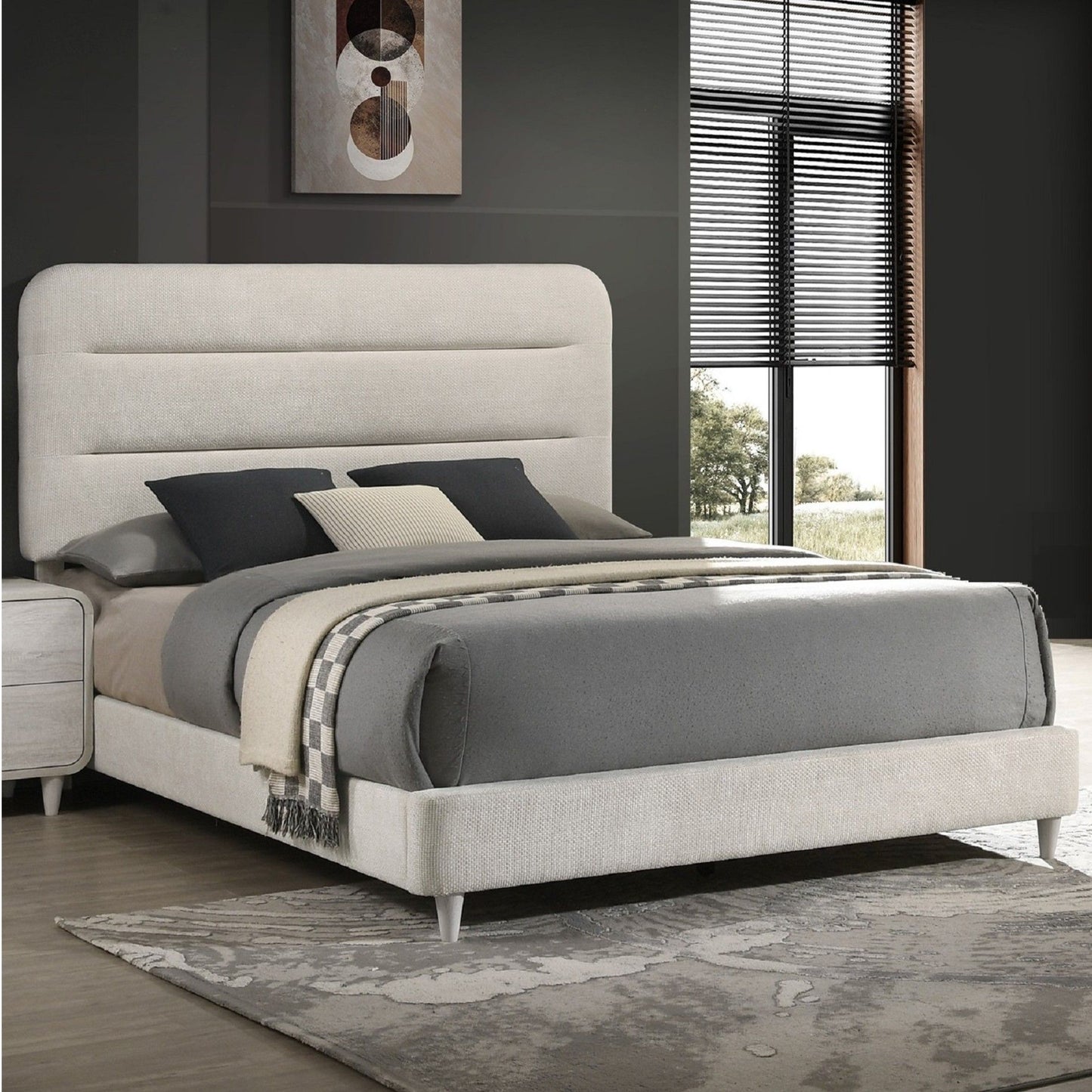 Upholstered Panel Bed, Sleek Lines - The Sleep Loft - Online Mattress Showroom NYC