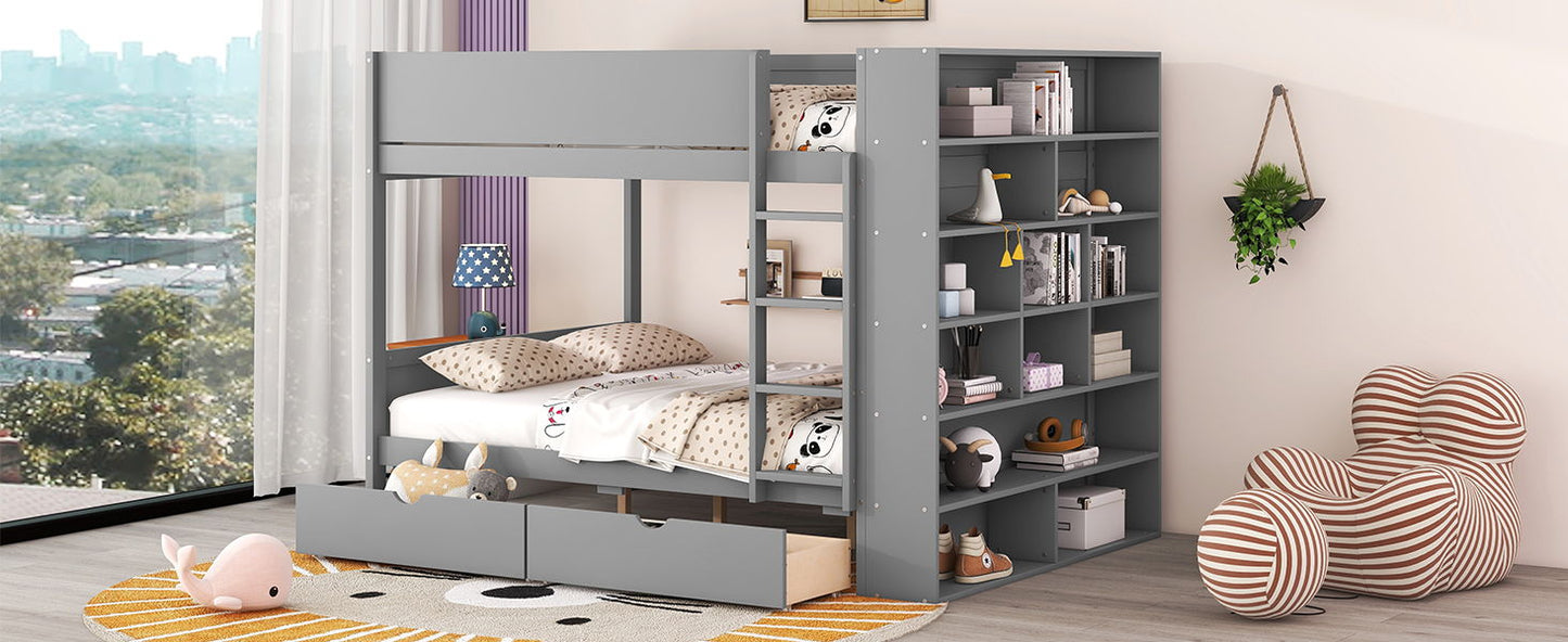 Bunk Bed With 2 Drawers And Multi Layer Cabinet - The Sleep Loft - Online Mattress Showroom NYC