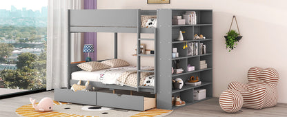 Bunk Bed With 2 Drawers And Multi Layer Cabinet - The Sleep Loft - Online Mattress Showroom NYC