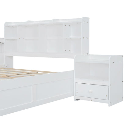 Platform Bed With Multi Functional Storage Space, Nightstand, 2 Drawers, USB Ports And Desk - The Sleep Loft - Online Mattress Showroom NYC