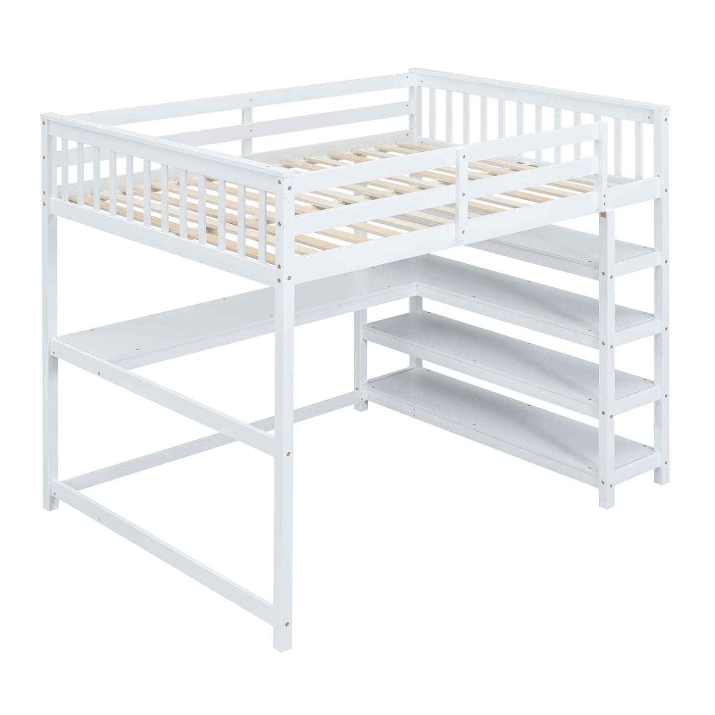 Loft Bed With Storage Shelves And Under Bed Desk - The Sleep Loft - Online Mattress Showroom NYC